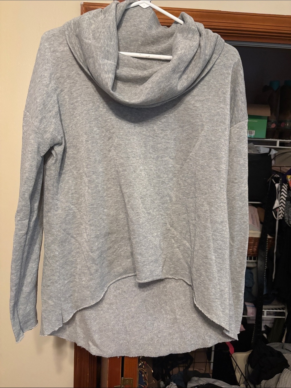Cozy Women's Gray Cowl Neck Sweater